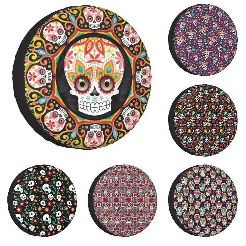 Cubierta de neumático de rueda de repuesto Sugar Skull Mandala para Toyota, Mitsubishi, Suzuki, Jeep, RV, SUV, 4WD, 4x4, accesorios para vehículos, 14 ", 15", 16 ", 17"