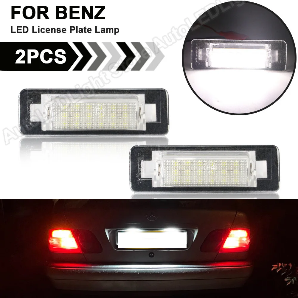 

2PCS LED Number License Plate Light For Benz E-Class W210 E300 E320 E420 E430 E55 C-Class W202 Facelifted C230 C280 C43 No Error