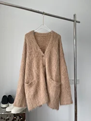 ALA Rising|V-neck Cardigan For Women Alpaca Wool Soft Cozy Warm Sweater Minimalist Casual Women Clothing For Autumn