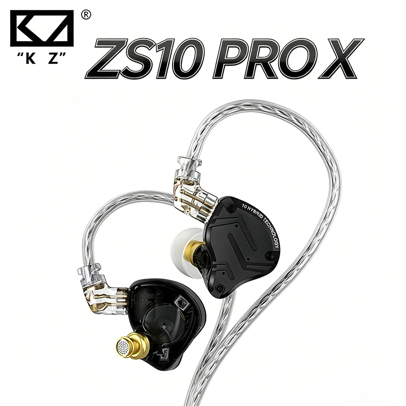 

Проводные наушники KZ ZS10 PRO X с гибридной технологией, мониторные наушники-вкладыши, HIFI-наушники с глубокими басами, HD-микрофон, чистое качество звука