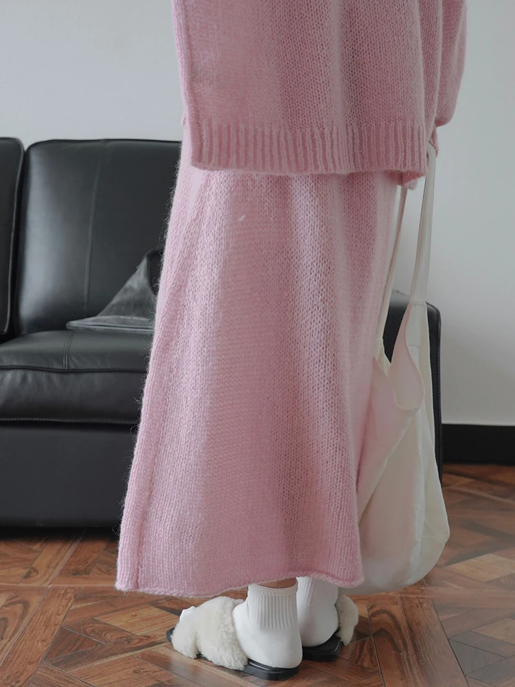 [LANMREM] High End Knitting Skirts For Women Solid Mid-length A-line Office Lady Female Clothing Fashion 2024 Autumn New 26D5390