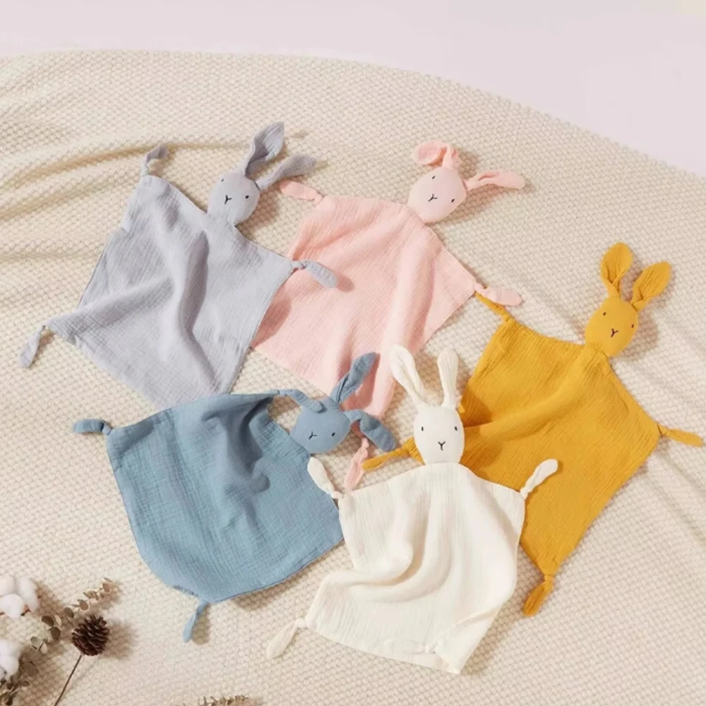 Muslin Baby Comfort Towel Cotton Comforter Blanket Soft Newborn Sleeping Dolls Kids Fashion Sleep Toy Soothe Appease Towel Bibs