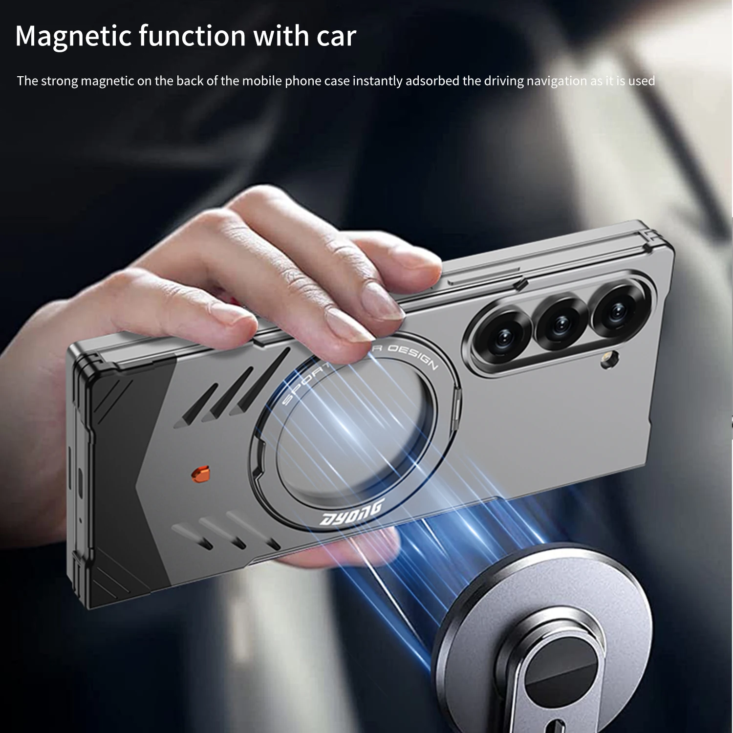 

Magnetic Aluminum Alloy Metal Rimless Frame Heat Dissipation Stand Phone Case For Samsung Galaxy Z Fold7 ZFold6