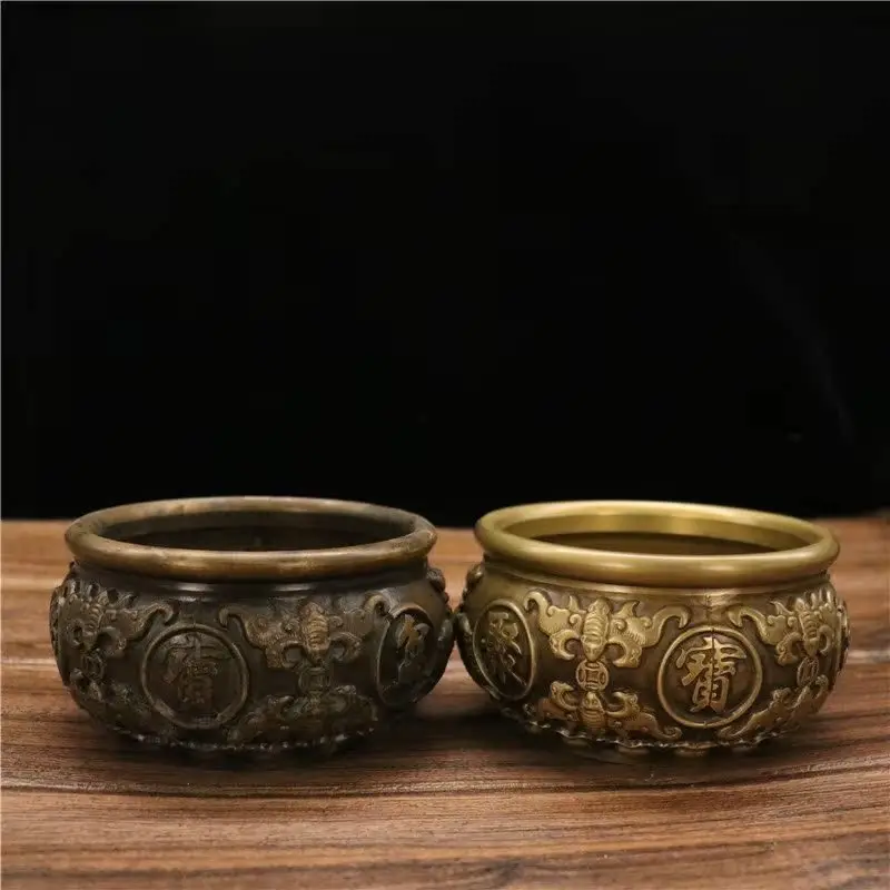 Treasure Bowl Ornament, Pure Home Living Room Decoration, Copper Product, Money Storage Jar, Copperware