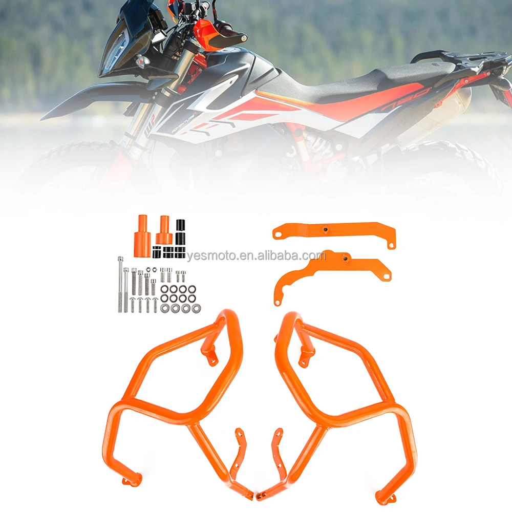 Lower Crash Bars Engine Guards Orange Protect for KTM 790 Adventure/R 2019-2020