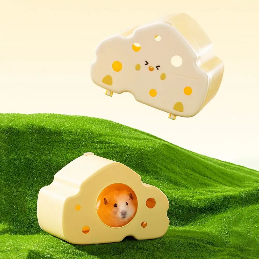 Plastic Cheese Hamster Nest Bite Resistant Magnetic Attraction Hamster Cooling House Semi Closed Small Pet Hiding House