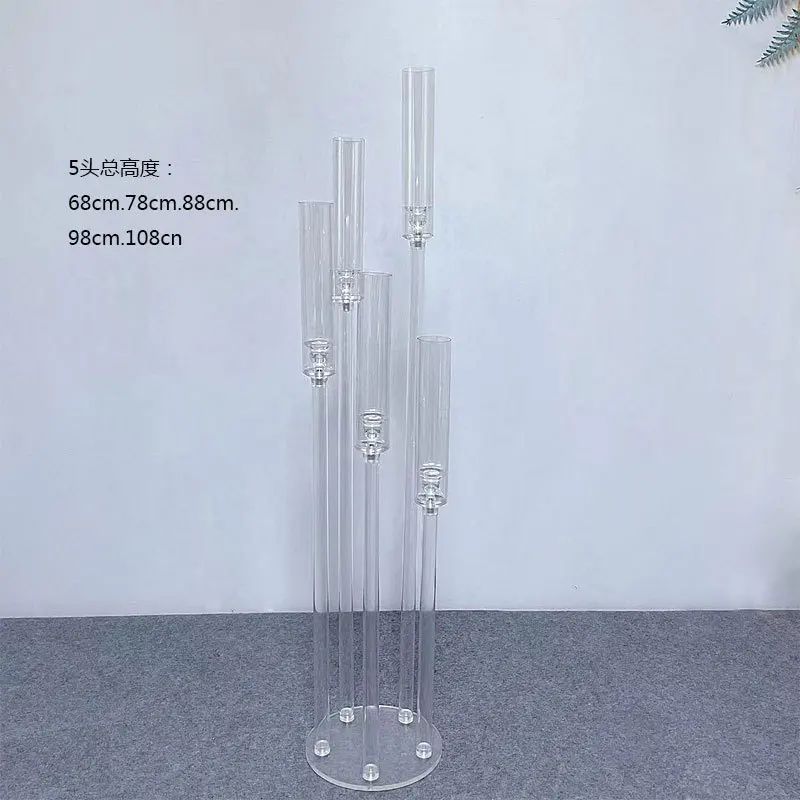 2pcs 4pcs 10pcs Wedding Decoration Centerpiece Candelabra Clear Candle Holder Acrylic Candlesticks for Weddings Event Party image 4
