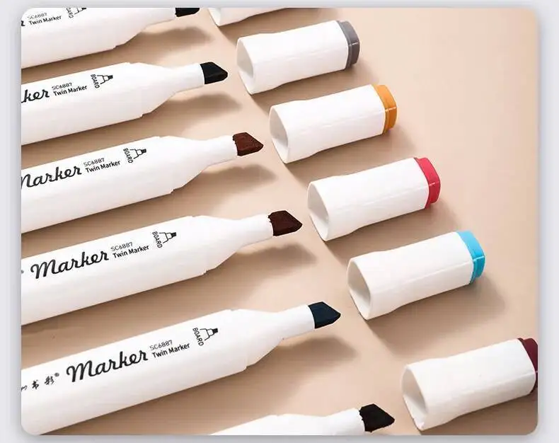 1-teilige Lytwtw's Markierungsstifte, Doppelkopf-Pinsel, Zeichnung, Textmarker, ästhetisch, professionell, Manga, Schule, Kunstbedarf, Schreibwaren – Detail 9