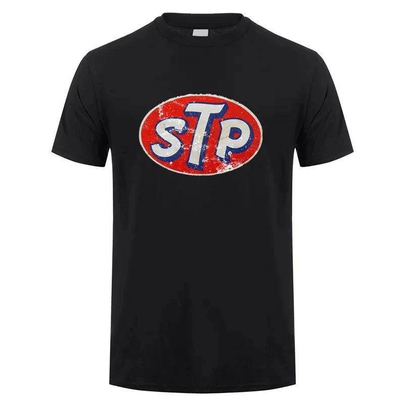 

STP Logo T Shirt Men Casual T-shirts Short Sleeve Mans Cool Tops Auto Racing Motor Tshirt