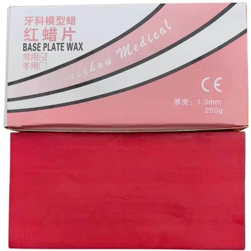 

Dental Red Wax Sheet 1.3mm 250g - Dental Lab Base Plate Wax for Teeth Arrangement & Model Making Dentistry Supplies