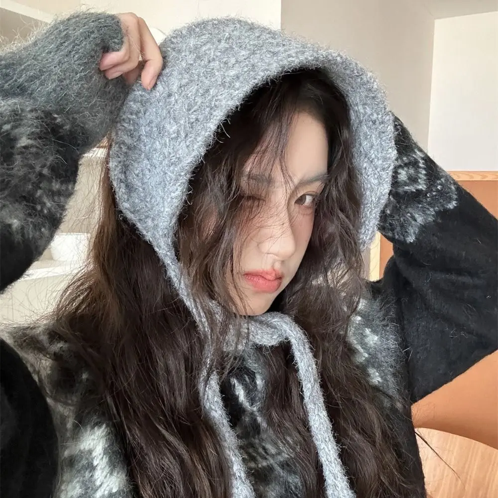 موضة سماكة الصوف Strappy الأذن إفشل يندبروف بلون محبوك غطاء للأذنين الدفء اليدوية حماية الأذن حزام يوميا