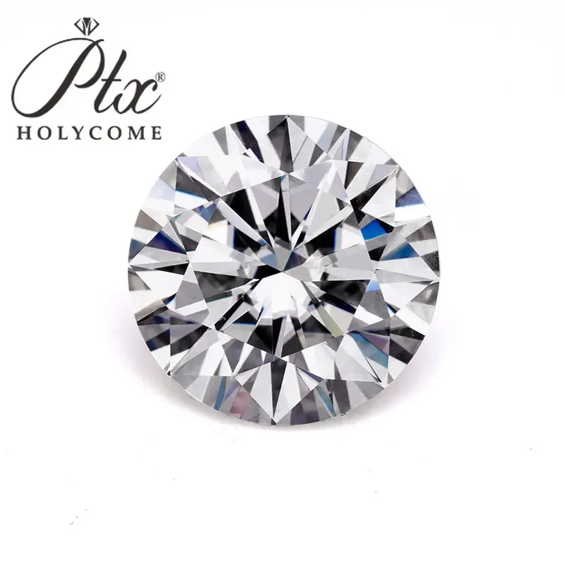 PTX Round Shape Brilliant Cut White Free Girdle GRA Certificated Moissanite Diamonds Tester Positive Gemstones Jewelry Beads