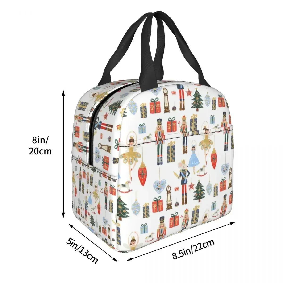 Christmas Nutcrackers Stars Ballerina Violin Insulated Lunch Bag for Women Children Leakproof Food Boxes Thermal Lunch Box Tote