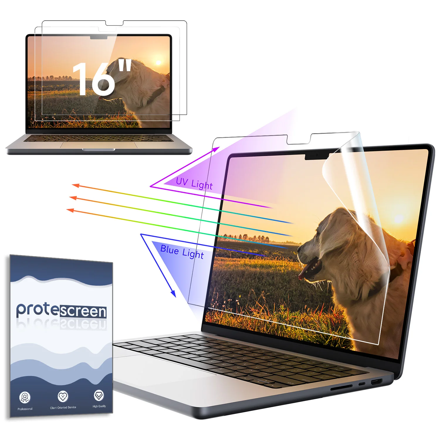 

Protescreen 2 Pack Anti Blue Light Screen Protector For MacBook Pro 13 Inch (2016-2022, M1, M2)&MacBook Air 13In (2018-2021, M1)