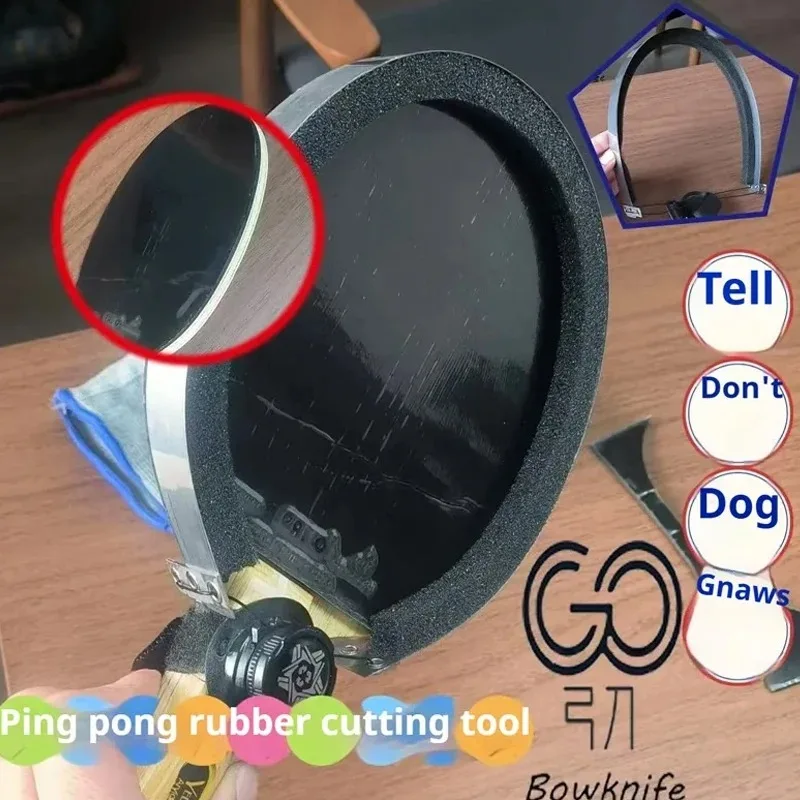 Table Tennis Rubber Manual Cutter Bowknife Special Scissors for Paddle Rubber Table Tennis Blade Roller Rubber Cutting Machine
