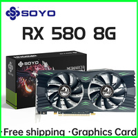 SOYO Graphics Cards AMD Radeon RX580 8G GDDR5 256bit DP*3 Video Card For Desktop Gaming Computer GPU RX 580