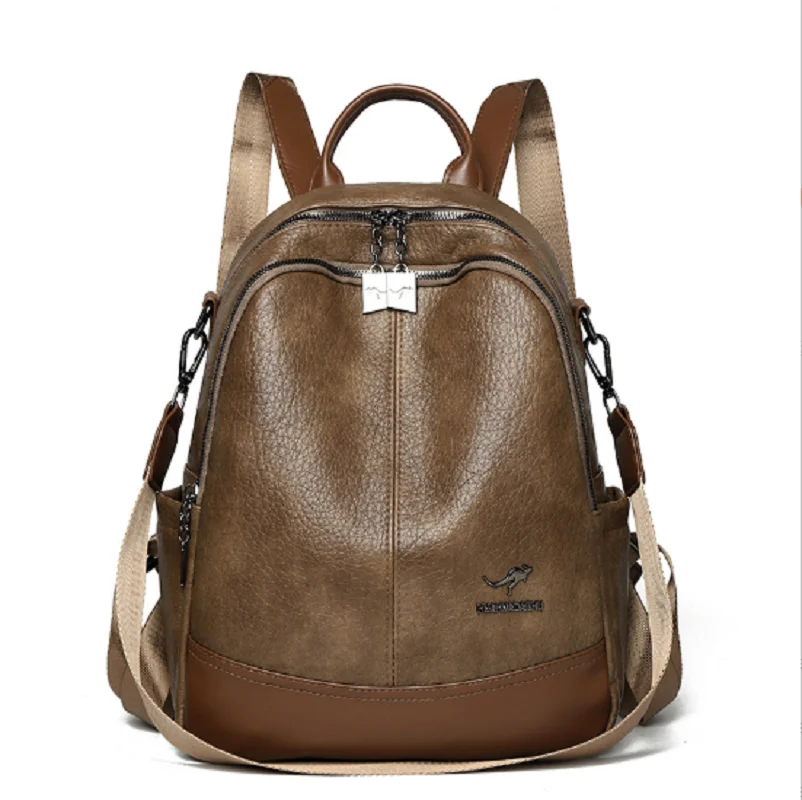 2025 novas mochilas de viagem de couro de alta qualidade moda feminina vintage grande capacidade sacos ombro totes mochila crossbody