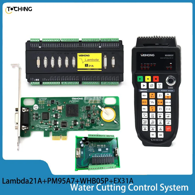 CNC Water Cutting Control System 3Axis Lambda21A+PM95A7+Wireless Handwheel WHB05P +EX31A for CNC High Pressure Waterjet Cutter