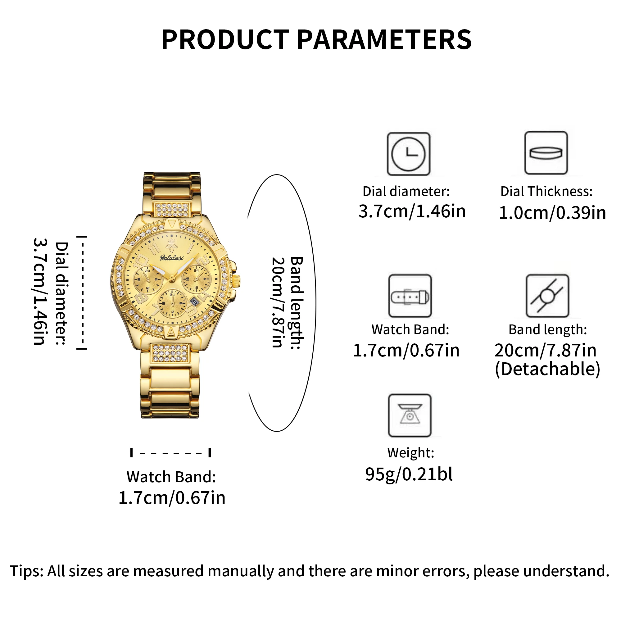 YaLaLuSi Brand Hot Sale Couple Gift Watch Gold Crystal Diamonds Luxury Model Box Watch Remover Vacuum Ion Gold Plating