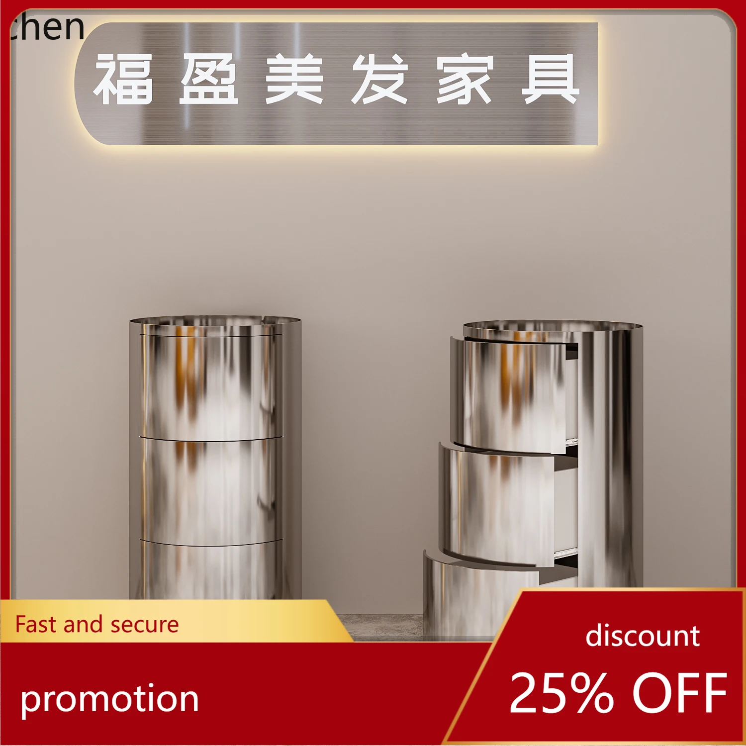 

HT Tool Cabinet Hair Salon Special Storage Stainless Steel Cabinet Tool Table Shelf Barber Shop Cabinet