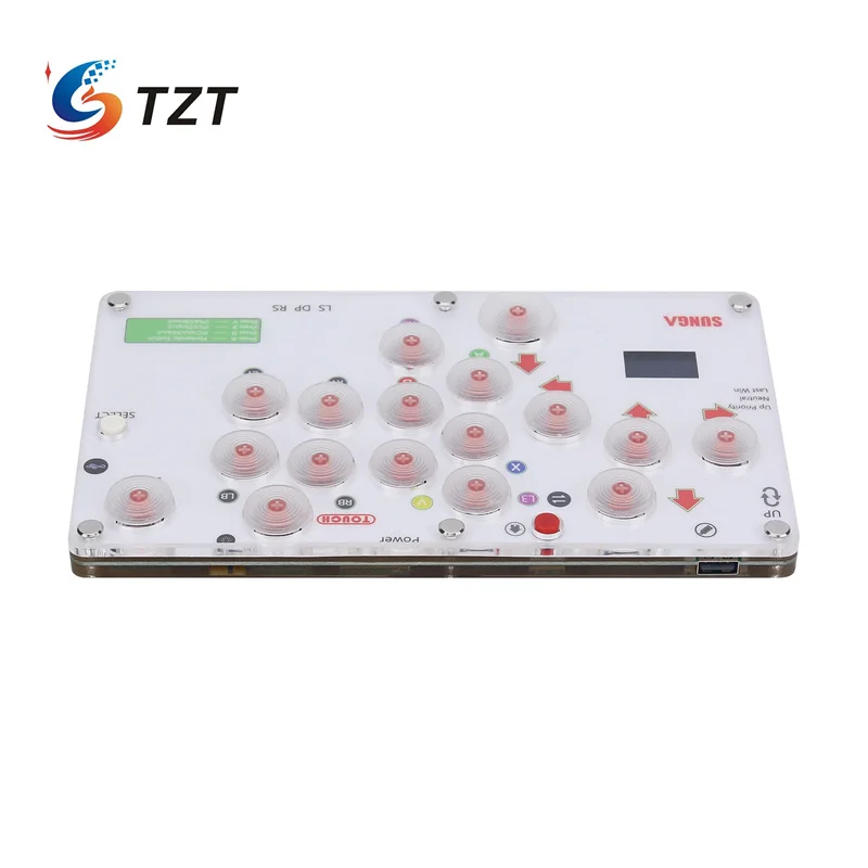 TZT SUNGA-جهاز تحكم صغير للأركيد مع شاشة ، عصا قتال ، ألعاب ، كمبيوتر شخصي ، PS4 ، 17-زر