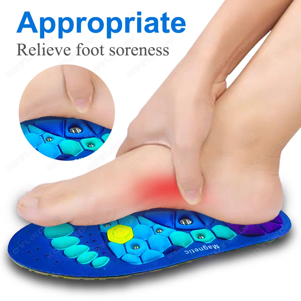 Sport Magnetic Therapy Massage Insoles for Shoes Unisex Foot Acupressure Soft Shock Absorption Deodorant Running Orthopedic Pads