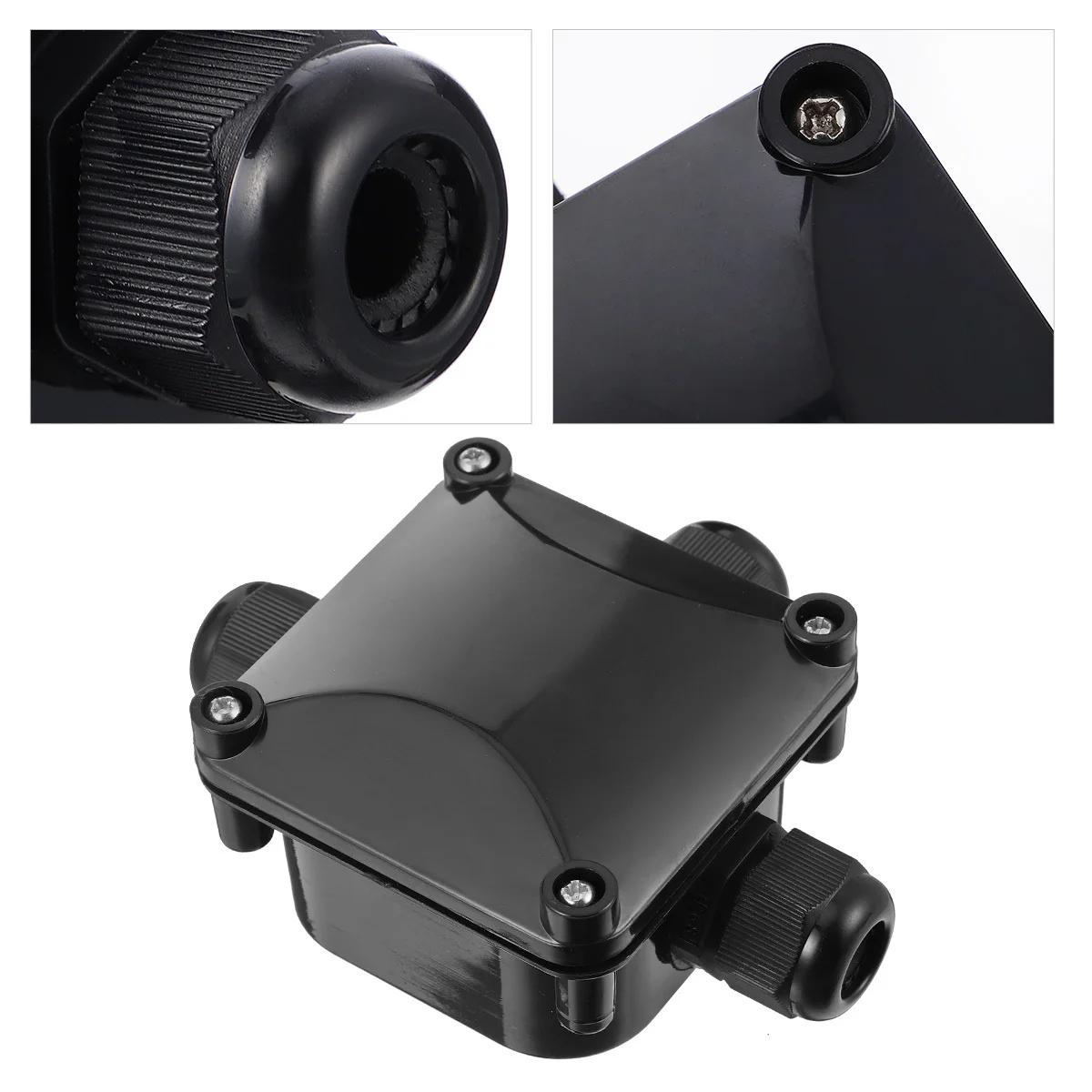 5Pcs IP68 Outdoor Waterproof Junction Box Black 3-Way Cable Connector Electrical Cable Connector Box Junction Case