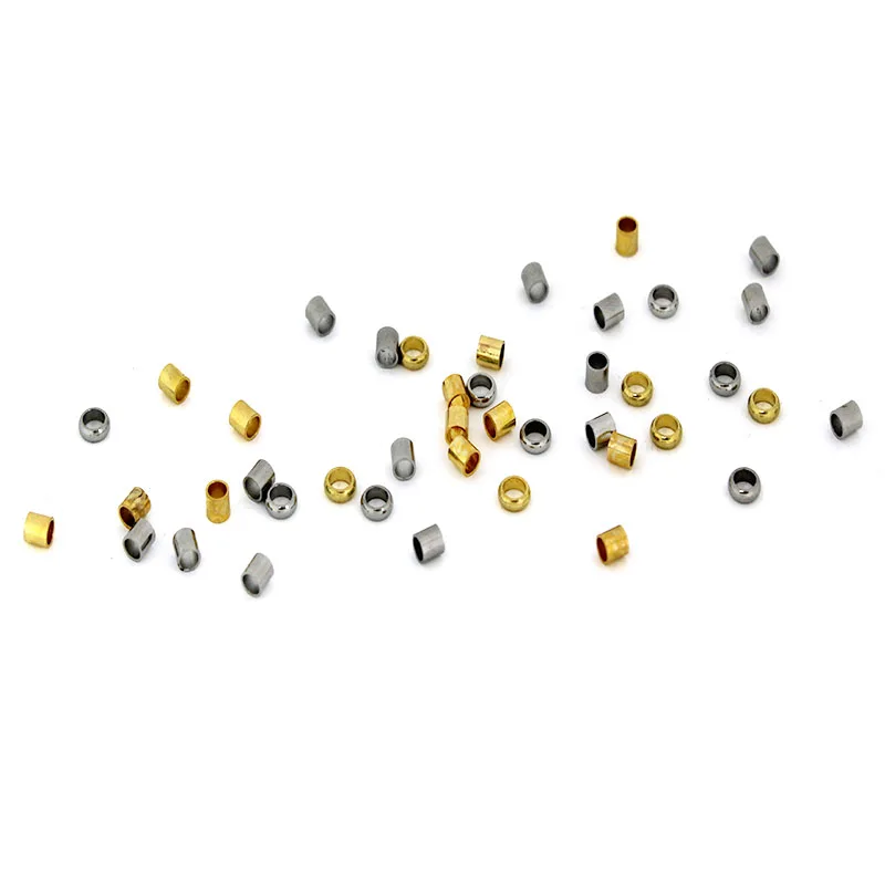 100Pcs Stainless Steel Stopper Spacer Beads 1/1.5/2mm Positioning Ball Crimp End Beads for DIY Jewelry Making Supplies
