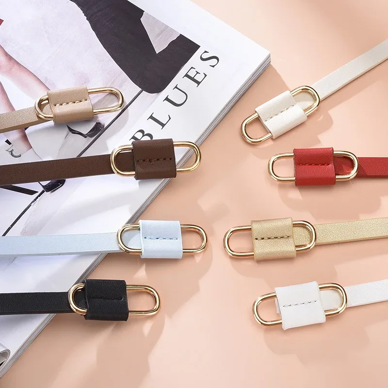 Finas belas cintos PU para mulheres, cintos de moda feminina, acessórios de vestuário de mulher, atacado, 1cm, novo