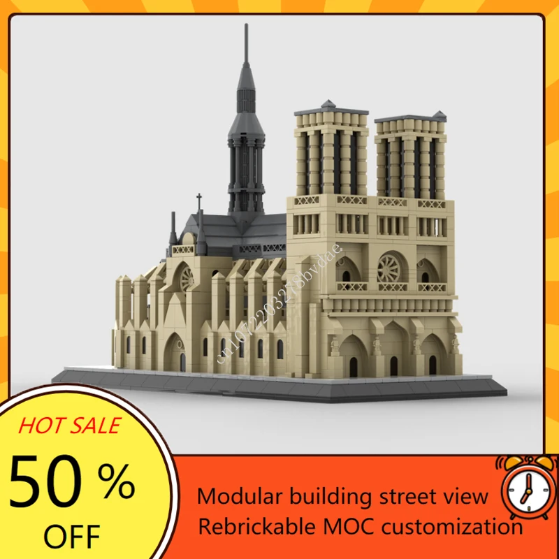 1770PCS Notre Dame de Paris Modular MOC Creative street view Model Building Blocks Architecture DIY Assembly Model Toys Gifts