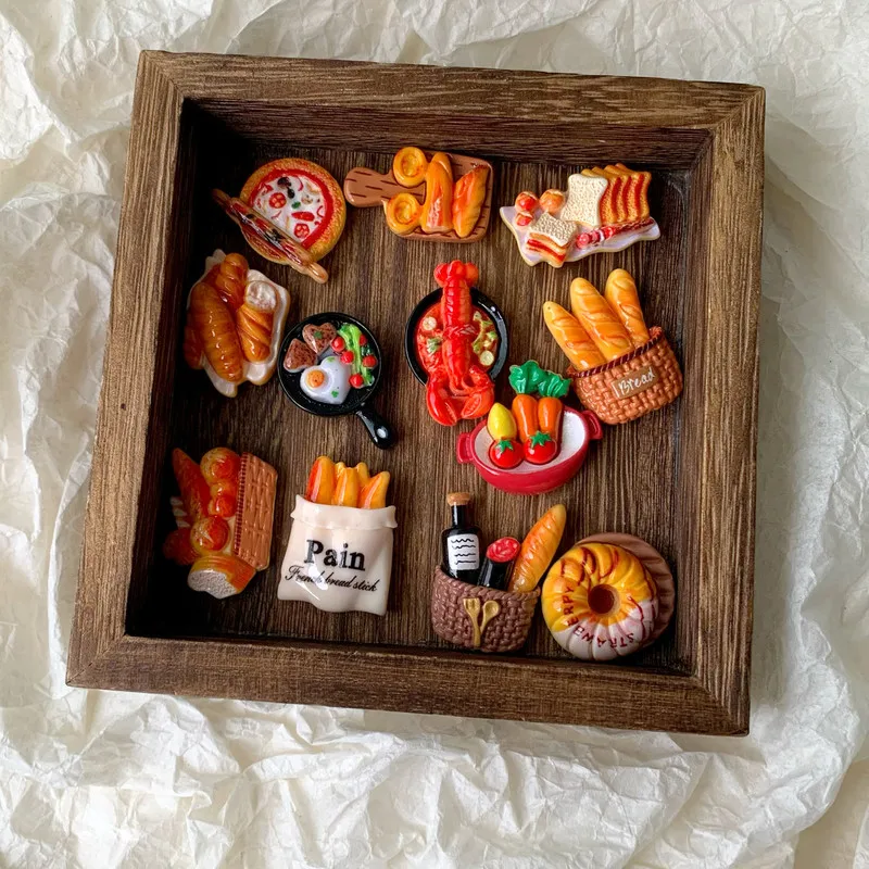 Pegatinas sin marcas con temática de comida 3d, decoración de Pizza de langosta Baguette para botellas, bicicletas electrónicas, pegamento en crema, suministros Diy