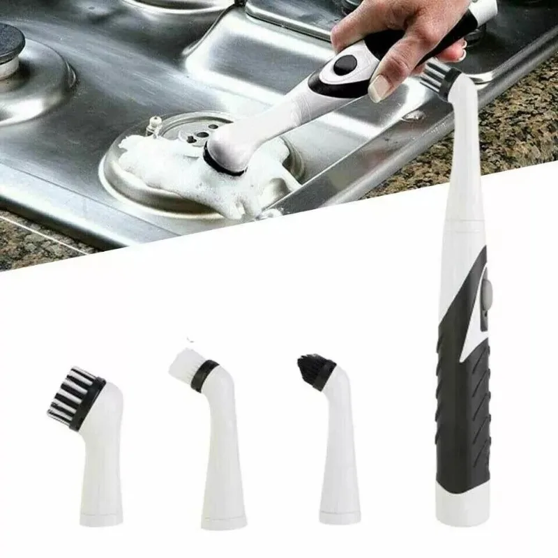 Electric Cleaning Brush Scrubber Cleaning Electric Brush House For Kitchen Bathroom 4 Heads for Bathroom Toilet Kitchen Tile