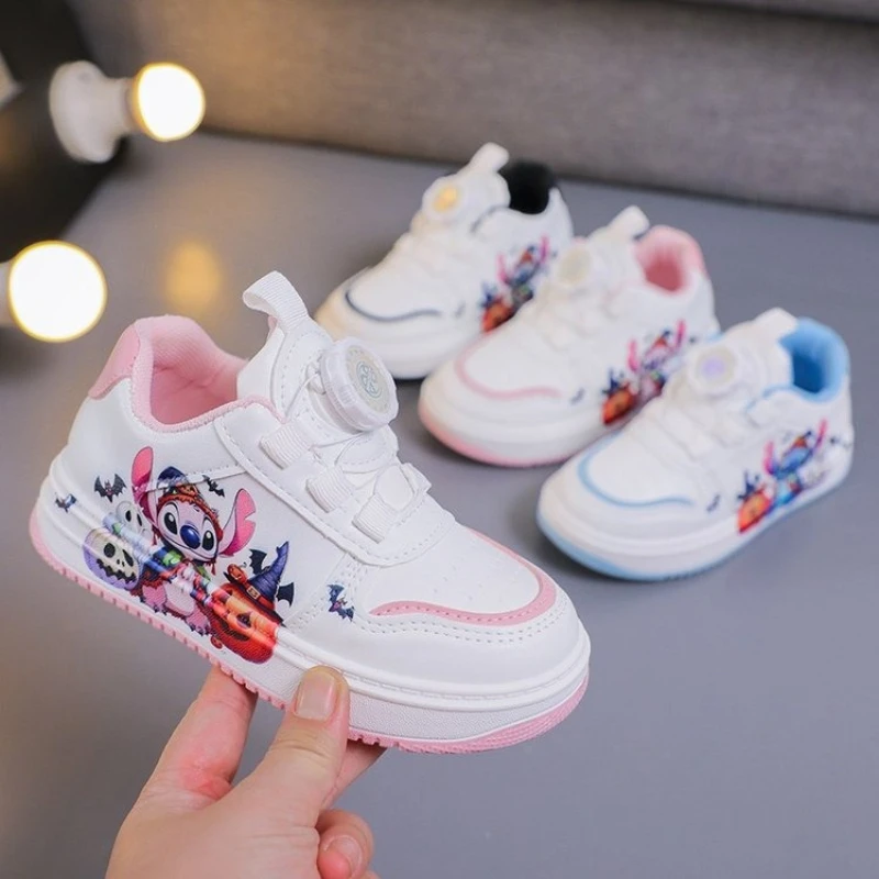

Disney Stitch Printing 2025 New Spring Children shoes boys girls Fashion Waterproof leather breathable wear-resistant Shoes