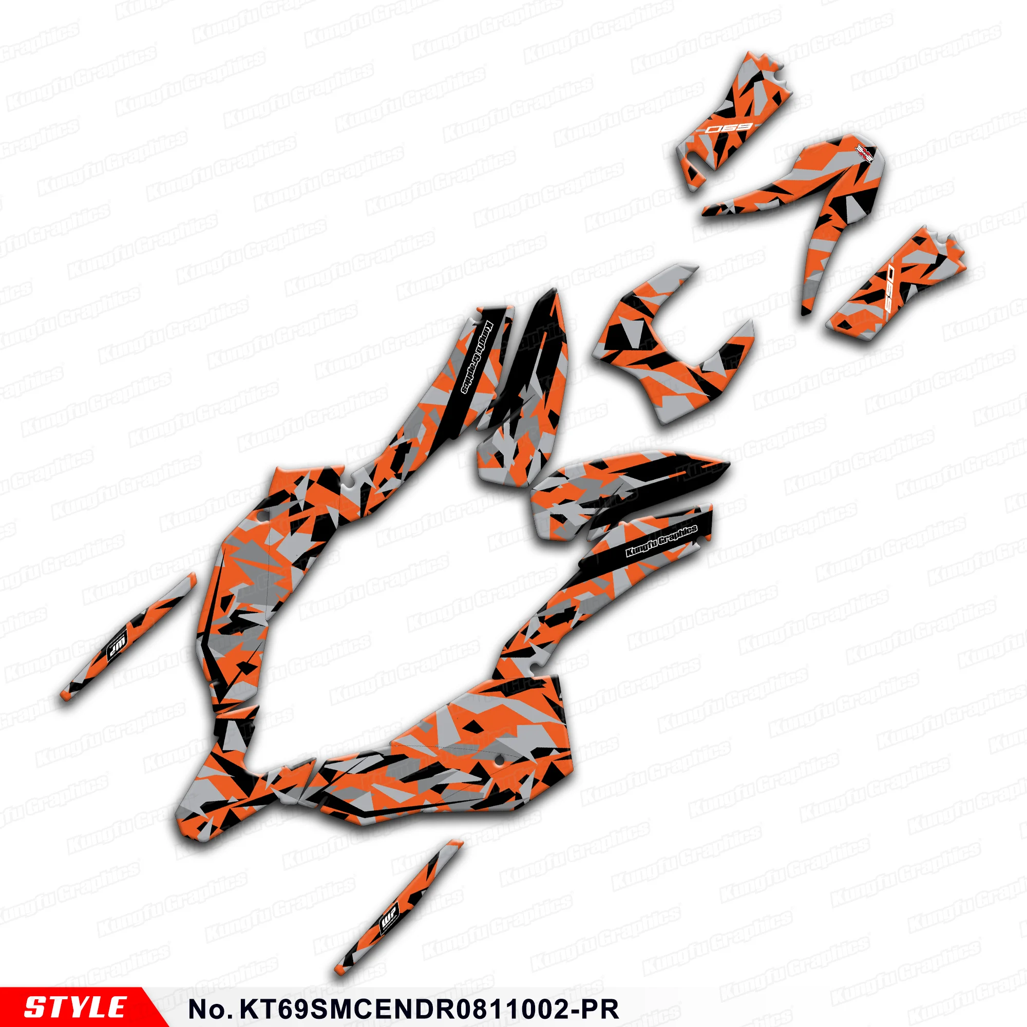 Aftermarket MX Graphics Motocross Sticker for KTM 690 SMC-R Enduro R 2008 2009 2010 2011, KT69SMCENDR0811002-PR