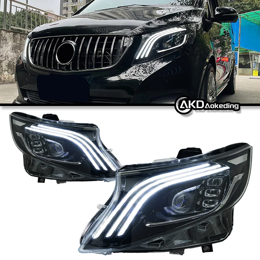 Car Front Headlight for VITO V260 V250 V Class Maybach 2016-2021 HeadLamp Styling  Dynamic Turn Signal Lens Automotive 2PCS