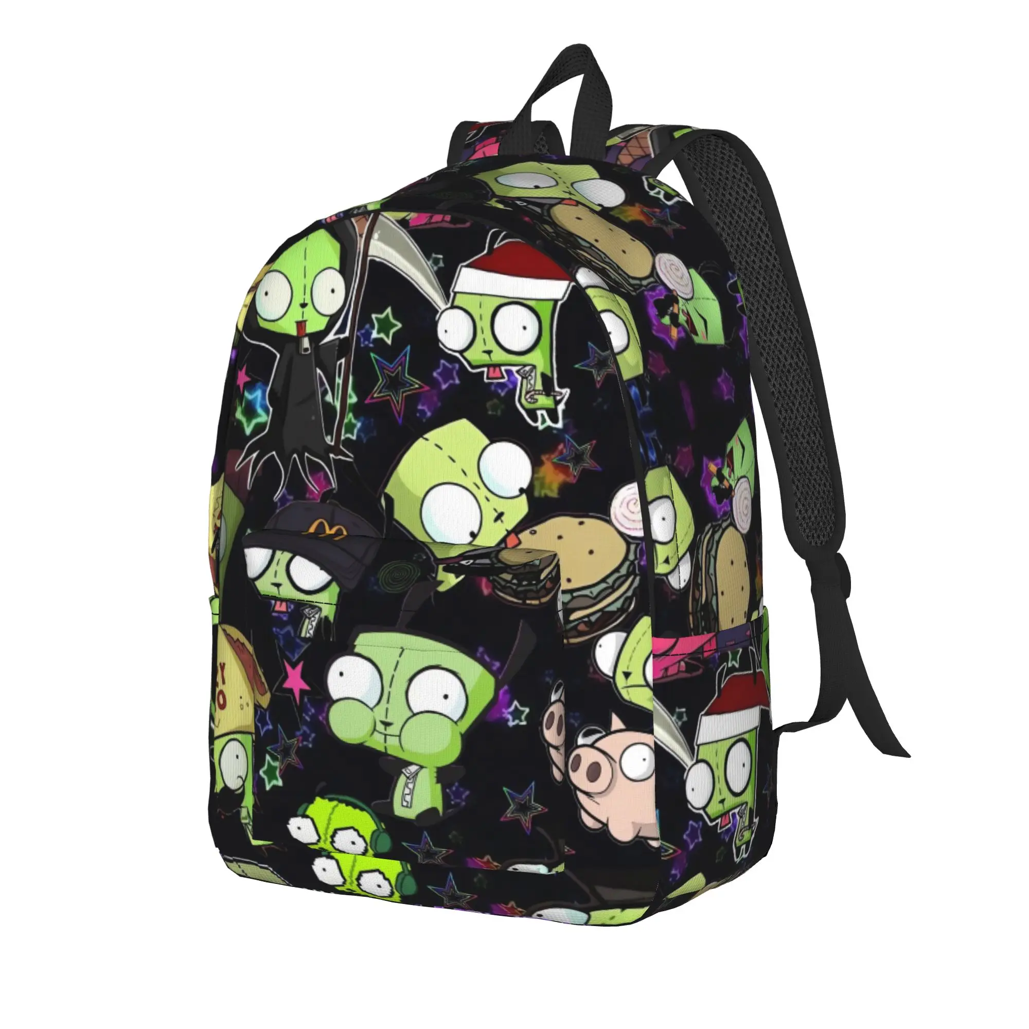 Invader Zim Gir Dib Robot Backpack American Animated Streetwear Backpacks Unisex Travel Large School Bags Colorful Rucksack