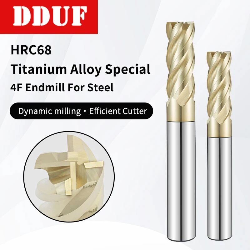 DDUF Titenium Alloy Special Ball End Cutter HRC68 Series Tungsten Steel Milling Cutter 2-Flute Spherical Carbide Milling Cutter