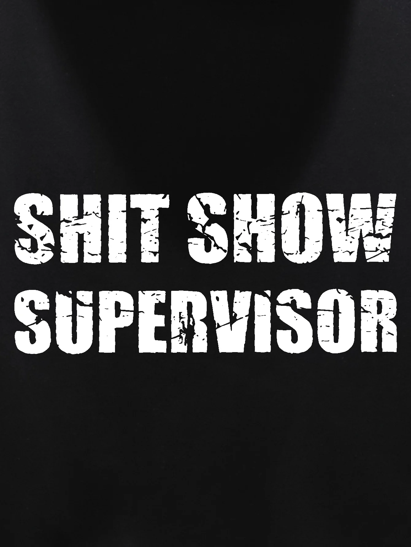 سويت شيرت رجالي بغطاء للرأس مع طباعة "SHIT SHOW SUPERVISOR" - بلوفر شتوي دافئ من القطيفة، حروف كاجوال بأكمام طويلة