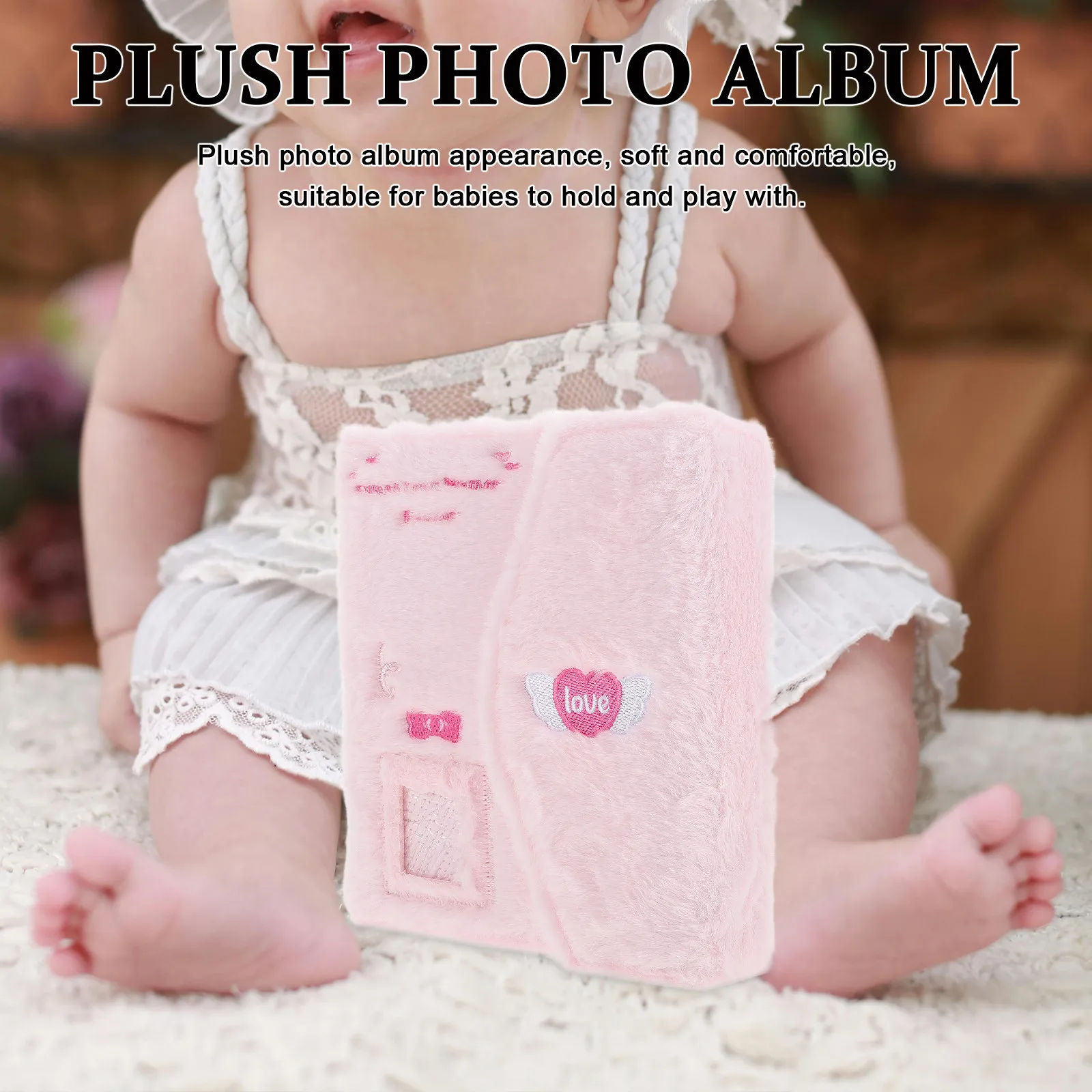 Mini Photo Album for Babies Portable Photocard Binder with Pages Soft Exterior Cute Theme Memory Keeper for Photos