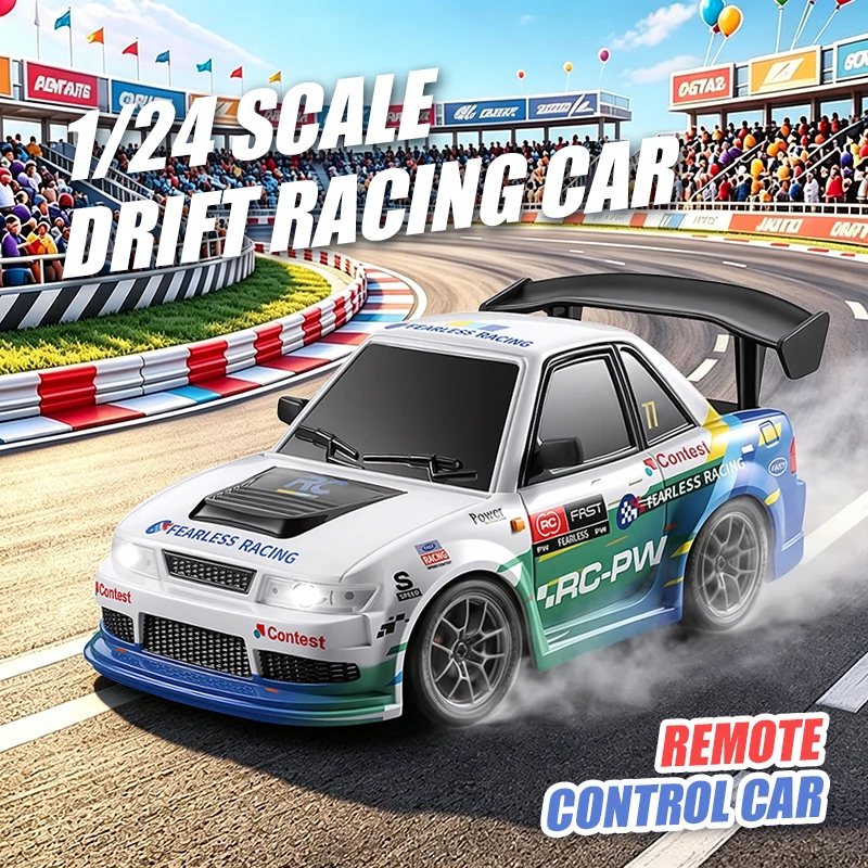 1/24 RC Drift Car 2.4G 4WD High Speed Remote Control Cars LED Light GTR Racing Vehicle Supercars Model Boys Toy Christmas Gifts