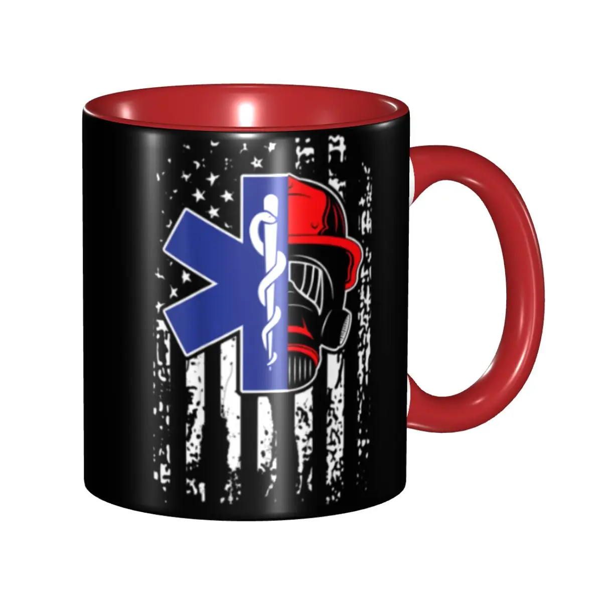 

Customized Emt Star Of Life Paramedic Doctor Ambulance Coffee Mug DIY Firefighter Ceramic Tea Milk Cup