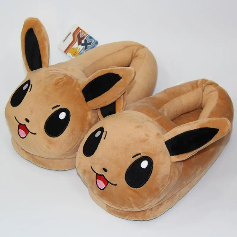 Anime Pokemon Pikachu Snorlax Eevee Vaporeon Umbreon Kawaii Plush Soft Toys Adult Children Warm Slippers Home Indoor Slippers