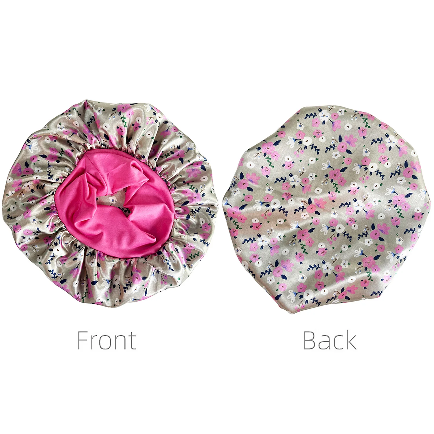 Drucken Satin Seidige Motorhaube Für Frauen Elastische Breite Band Nacht Schlaf Hut Chemo Caps Lockige Große Zöpfe Locs Abdeckung Turban Mützen – Detail 4