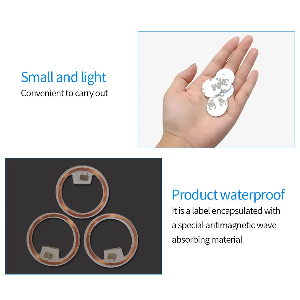 100 Stk/partij 125Khz/13.56Mhz Rfid Coin Card TK4100/M1 Tag Sticker Nfc Smart Key Voor toegangscontrole Toetsenbord Reader