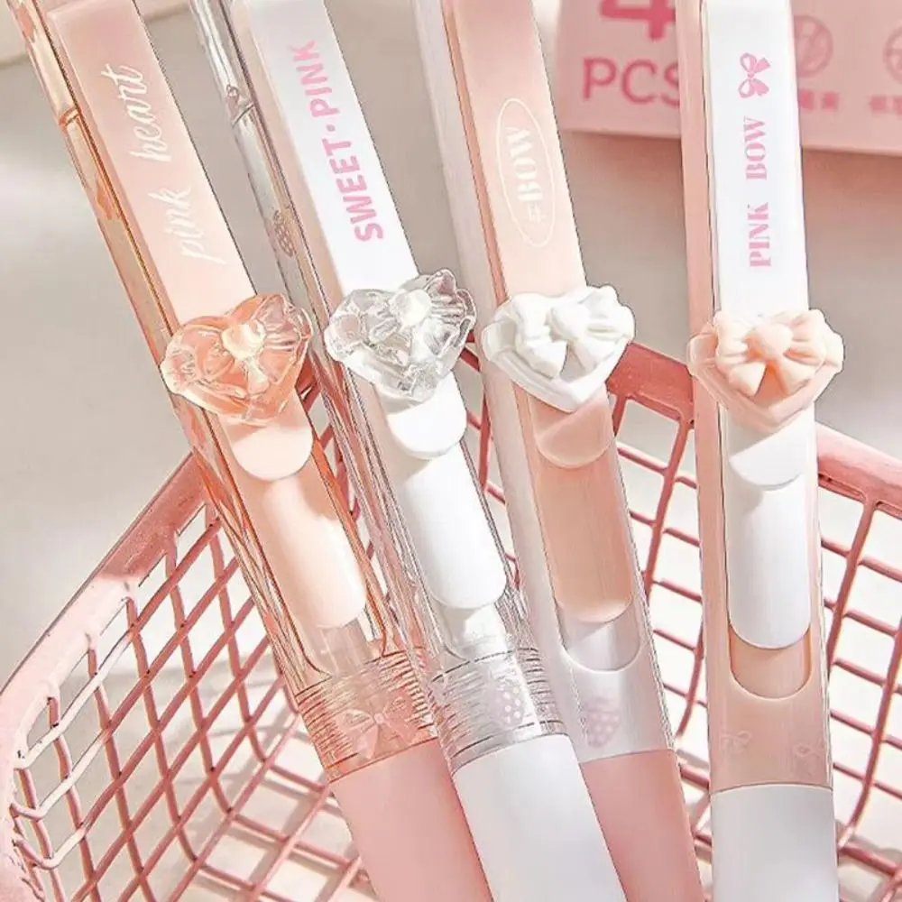 

4pcs Cartoon Cute Erasable Pens INS Black/Blue Ink Erasable Gel Pen Aesthetic 0.5mm Neutral Pen Student Supplies