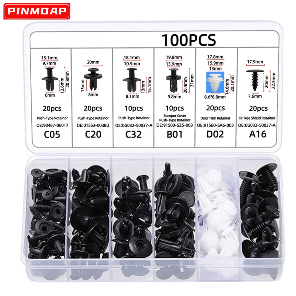 100PCS Car Fastener Clips Mixed Car Fasteners Door Trim Panel Auto Bumper Rivet Retainer  Buckle Disassembly Tool Buckle Screw