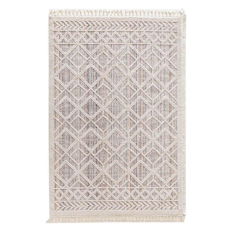 

Room living room carpet ins bedroom bedside cotton and linen woven floor mat fringed decorative carpet outside