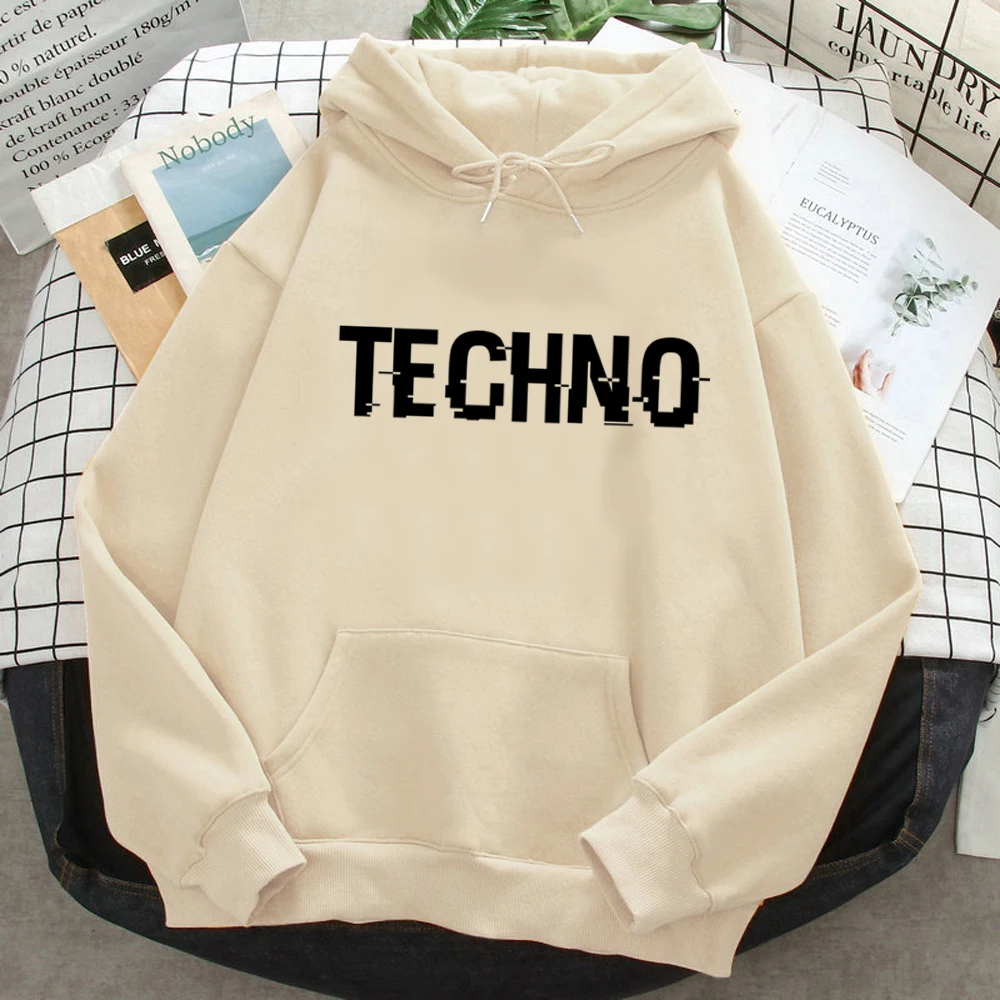 

Techno hoodies women harajuku Winter graphic vintage Hood female vintage sweatshirts