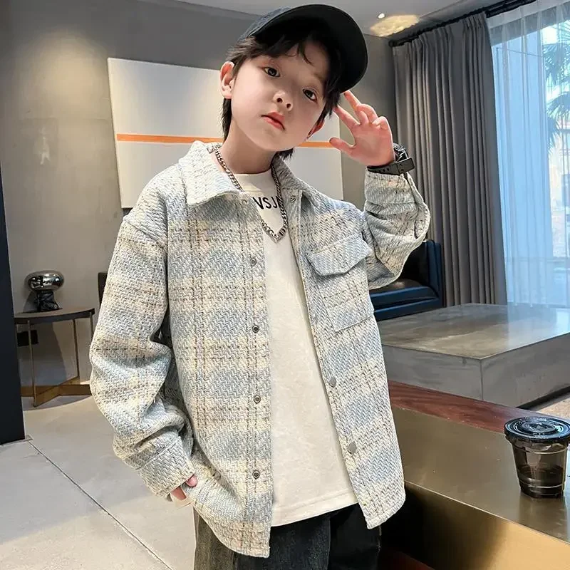 4-12Years big Boys korea Single breasted Jacket Spring Autumn Children's Coat Fashion Kids Casual Sportswear Baby Trendy Top