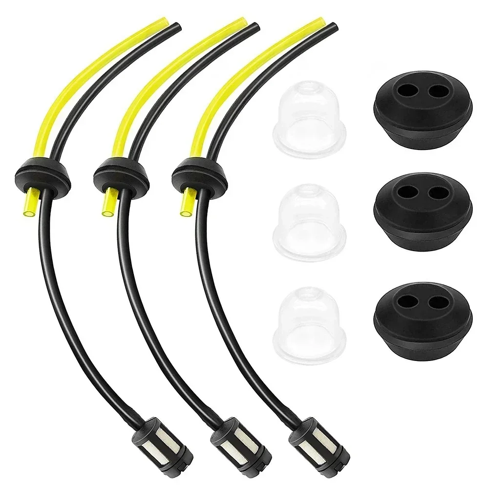 

9x Universal Grass Trimmer Fuel Line Filter Kit For Brush Cutter Strimmer Lawn Mower Primers Fuel Hose Garden Tools Part